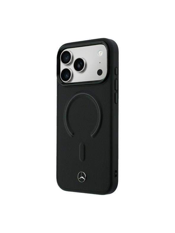 Mercedes Mercedes PU Leather 3D MagSafe Stražnja Kapa za iPhone 17 Pro Max Black