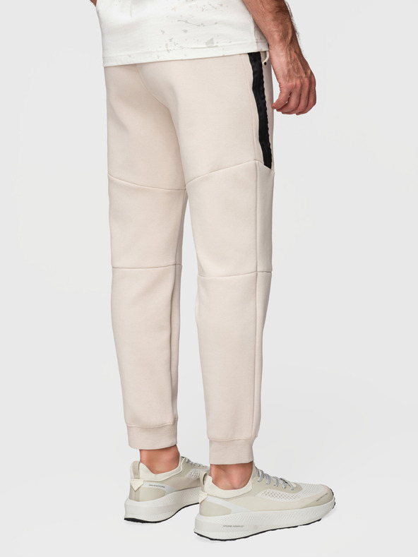 Ombre Clothing Muške trenirke sa rebrastim manžetama i dekorativnim zipom - pijesak V6 P1520 Ombre Clothing