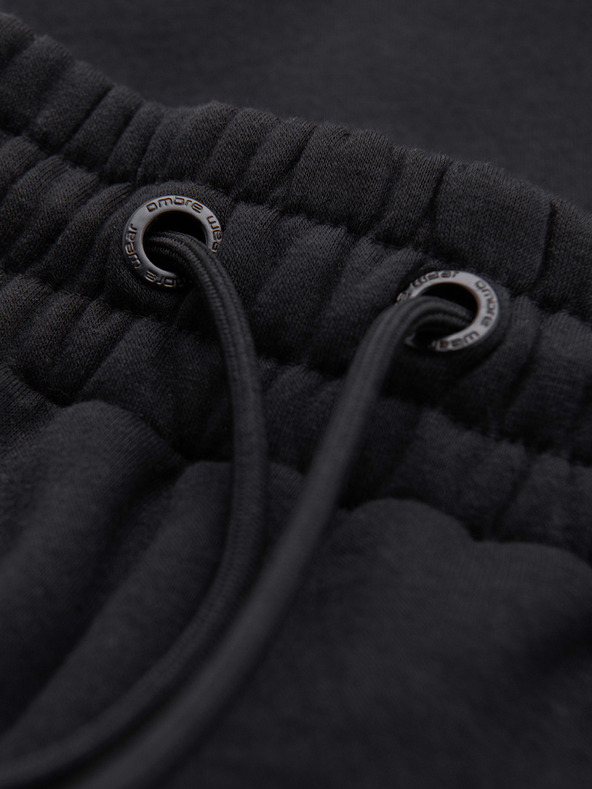 Ombre Clothing Muške trenirke s kontrastnim vstavljenim dijelovima i džepovima na bedrima - crna V1 OM-PASK-0222 Ombre Clothing