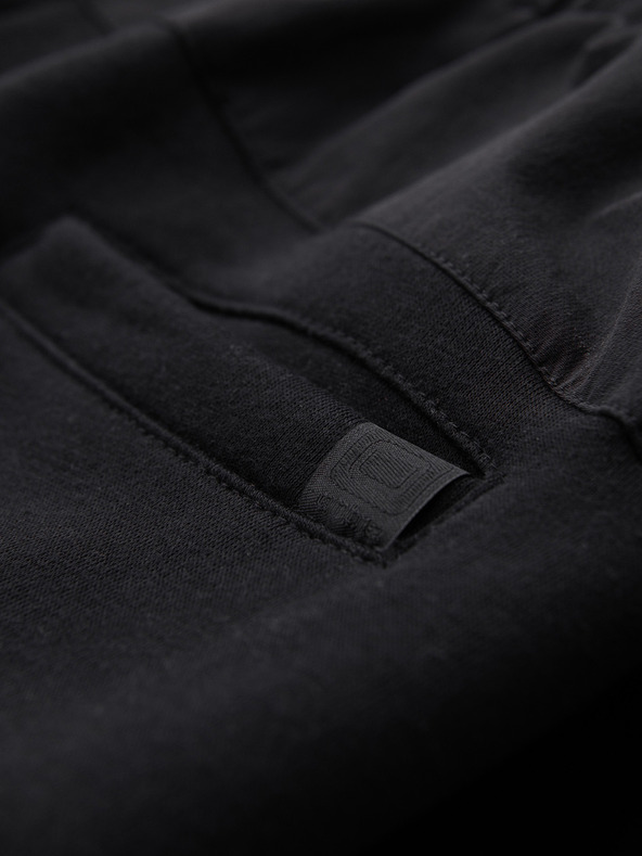 Ombre Clothing Muške trenirke s kontrastnim vstavljenim dijelovima i džepovima na bedrima - crna V1 OM-PASK-0222 Ombre Clothing