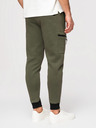 Ombre Clothing Muške trenirke JOGGER s džepovima na bedrima i kontrastnim vstavljenim dijelovima - maslinasto zelena V5 OM-PASK-0222 Ombre Clothing