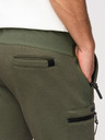 Ombre Clothing Muške trenirke JOGGER s džepovima na bedrima i kontrastnim vstavljenim dijelovima - maslinasto zelena V5 OM-PASK-0222 Ombre Clothing