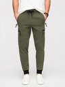 Ombre Clothing Muške trenirke JOGGER s džepovima na bedrima i kontrastnim vstavljenim dijelovima - maslinasto zelena V5 OM-PASK-0222 Ombre Clothing
