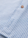 Ombre Clothing Muška prugasta lanena košulja sa stojačem - bijela i plava V2 OM-SHCS-0189 Ombre Clothing