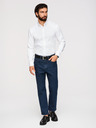 Ombre Clothing Muška klasična košulja SLIM FIT od satenske tkanine - bijela V1 OM-SHOS-0211 Ombre Clothing