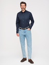 Ombre Clothing Muška klasična košulja SLIM FIT od satenske tkanine - tamno plava V3 OM-SHOS-0211 Ombre Clothing