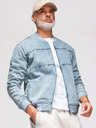 Ombre Clothing Muška traper bomber jakna s efektom pranja kamena - svijetloplava V3 OM-JADJ-0163 Ombre odjeća