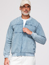 Ombre Clothing Muška traper bomber jakna s efektom pranja kamena - svijetloplava V3 OM-JADJ-0163 Ombre odjeća