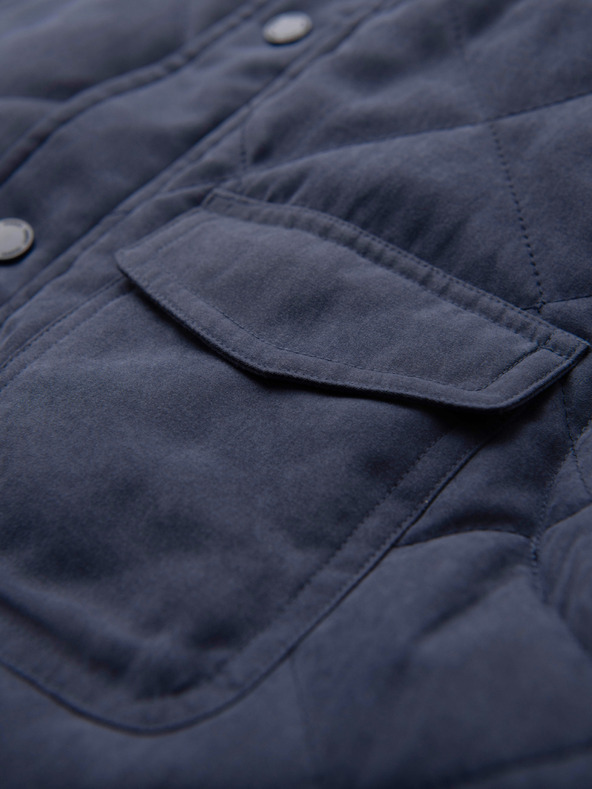 Ombre Clothing Muška prošivana jakna bez rukava s breskvinim efektom - tamno plava V2 OM-JAVJ-0277 Ombre Clothing