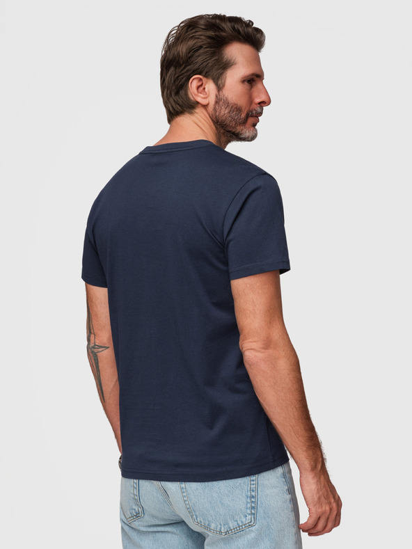 Ombre Clothing Muška pamučna majica sa printom u univerzitetskom stilu - tamno plava V3 OM-TSPT-0269 Ombre Clothing