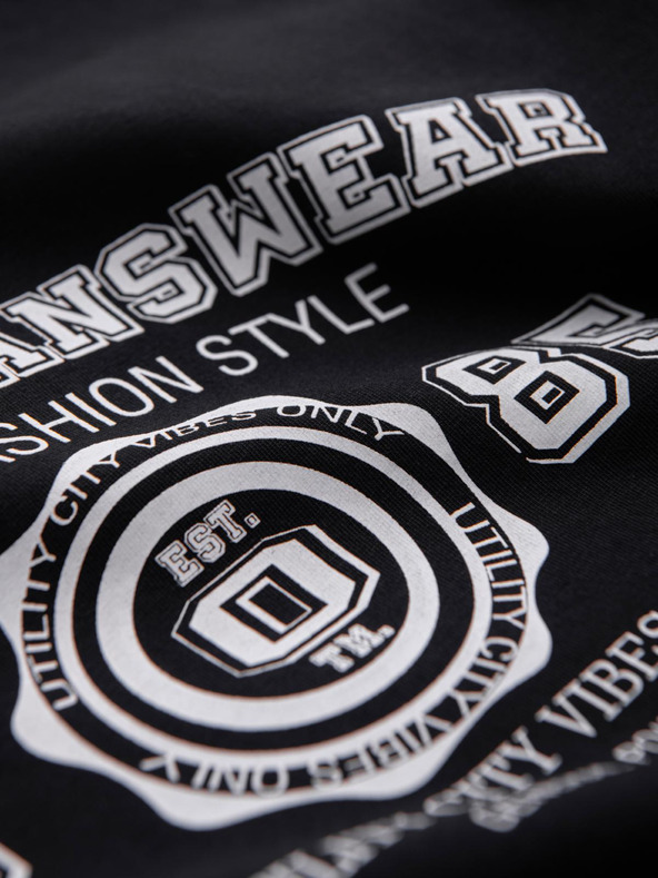 Ombre Clothing Muška pamučna majica sa printom College - V2 black OM-TSPT-0269 Ombre Clothing
