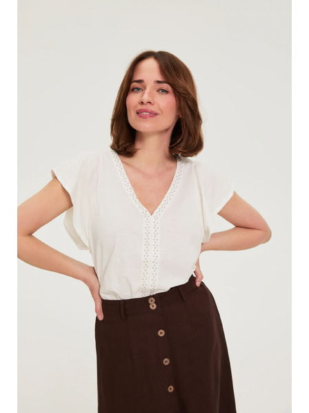 Moodo Bluza s koralima bijela Moodo