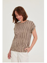 Moodo Beige Striped Blouse Moodo