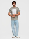 Ombre Clothing Muška pamučna majica s geometrijskim printom - siva V3 OM-TSPT-0259 Ombre Clothing