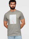 Ombre Clothing Muška pamučna majica s geometrijskim printom - siva V3 OM-TSPT-0259 Ombre Clothing