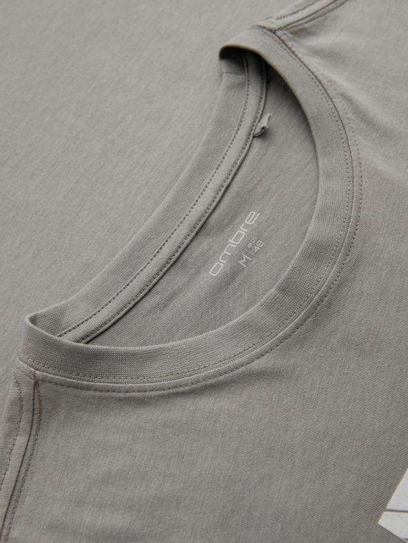 Ombre Clothing Muška pamučna majica s geometrijskim printom - siva V3 OM-TSPT-0259 Ombre Clothing