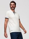 Ombre Clothing Muška pamučna polo majica s kontrastnim rubom - bijela V1 OM-POSS-0170 Ombre Clothing