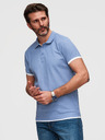 Ombre Clothing Muška pamučna polo majica s kontrastnim rubom - plava V3 OM-POSS-0170 Ombre Clothing