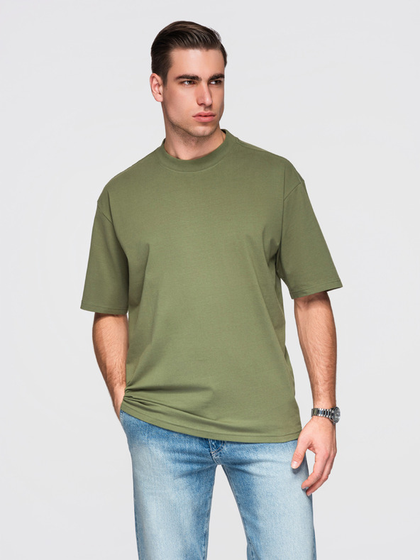 Ombre Clothing Majica OM-TSBC-0291 - crna/bijela/svijetlo maslinasta Ombre Clothing