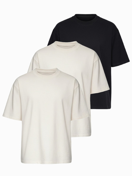 Ombre Clothing Majica OM-TSBC-0291 - off white/off white/crna Ombre Clothing