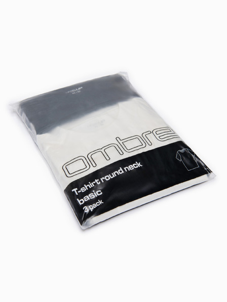 Ombre Clothing Majica OM-TSBC-0291 - off white/off white/crna Ombre Clothing