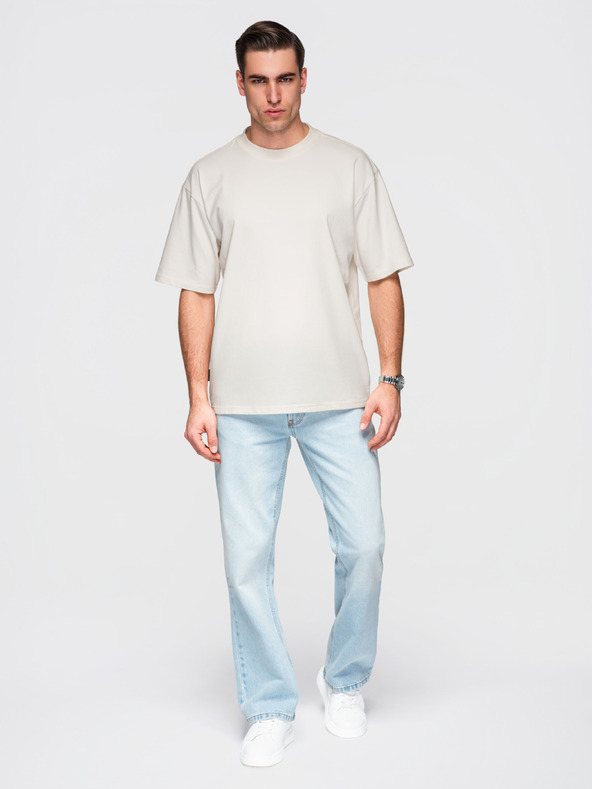 Ombre Clothing Majica OM-TSBC-0291 - off white/off white/crna Ombre Clothing