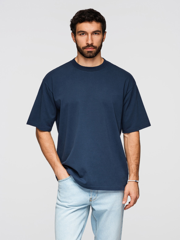 Ombre Clothing Majica OM-TSBC-0291 - off white/blijedo maslinasta/navy Ombre Clothing