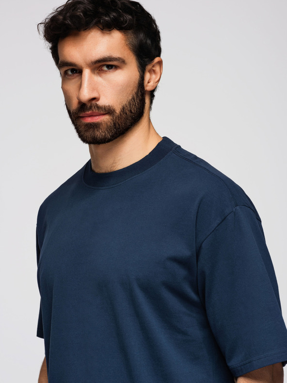 Ombre Clothing Majica OM-TSBC-0291 - off white/blijedo maslinasta/navy Ombre Clothing