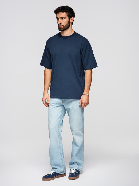 Ombre Clothing Majica OM-TSBC-0291 - off white/blijedo maslinasta/navy Ombre Clothing