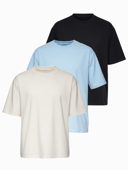 Ombre Clothing Majica OM-TSBC-0291 - crna/svijetlo plava/bijela Ombre Clothing