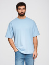 Ombre Clothing Majica OM-TSBC-0291 - crna/svijetlo plava/bijela Ombre Clothing