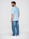 Ombre Clothing Majica OM-TSBC-0291 - crna/svijetlo plava/bijela Ombre Clothing