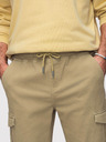 Ombre Clothing Muške hlače JOGGERY s cargo džepovima na rajsferšlus - khaki V1 OM-PAJO-0290 Ombre Clothing