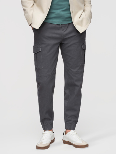 Ombre Clothing Muške hlače JOGGERY s cargo džepovima na rajsferšlus - grafit V3 OM-PAJO-0290 Ombre Clothing