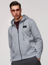 Ombre Clothing Muška dukserica na rajsferšlus s kapuljačom i naljepnicom - siva V1 OM-SSZP-0256 Ombre Clothing