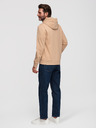 Ombre Clothing Muška dukserica na rajsferšlus s kapuljačom i naljepnicom - pijesak V2 OM-SSZP-0256 Ombre Clothing