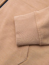 Ombre Clothing Muška dukserica na rajsferšlus s kapuljačom i naljepnicom - pijesak V2 OM-SSZP-0256 Ombre Clothing