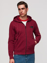 Ombre Clothing Muška dukserica bez gumbiju s kapuljačom i naljepnicom - crvena V3 OM-SSZP-0256 Ombre Clothing