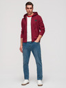 Ombre Clothing Muška dukserica bez gumbiju s kapuljačom i naljepnicom - crvena V3 OM-SSZP-0256 Ombre Clothing
