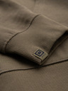 Ombre Clothing Muška dukserica bez gumbiju s kapuljačom i naljepnicom - maslinasta V4 OM-SSZP-0256 Ombre Clothing