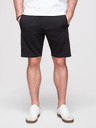 Ombre Clothing Muške pamučne kratke hlače s vezicama i džepovima - crna V5 OM-SRBS-0205 Ombre Clothing