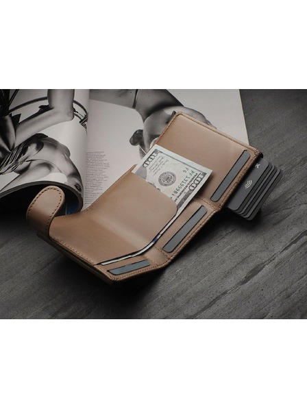Pularys Unisex kožna novčanik Pularys Solo Max bež