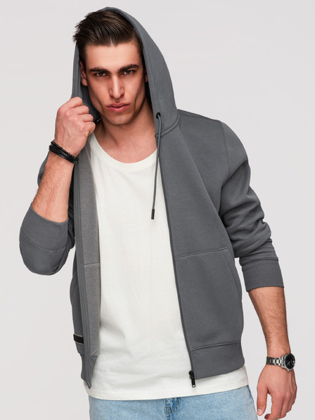 Ombre Clothing Muška pamučna dukserica BASIC sa zipom Ombre Clothing