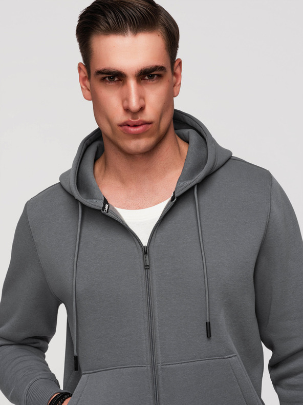 Ombre Clothing Muška pamučna dukserica BASIC sa zipom Ombre Clothing