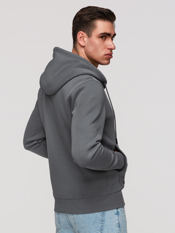 Ombre Clothing Muška pamučna dukserica BASIC sa zipom Ombre Clothing