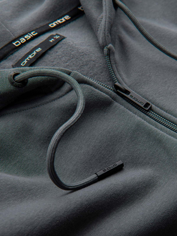 Ombre Clothing Muška pamučna dukserica BASIC sa zipom Ombre Clothing