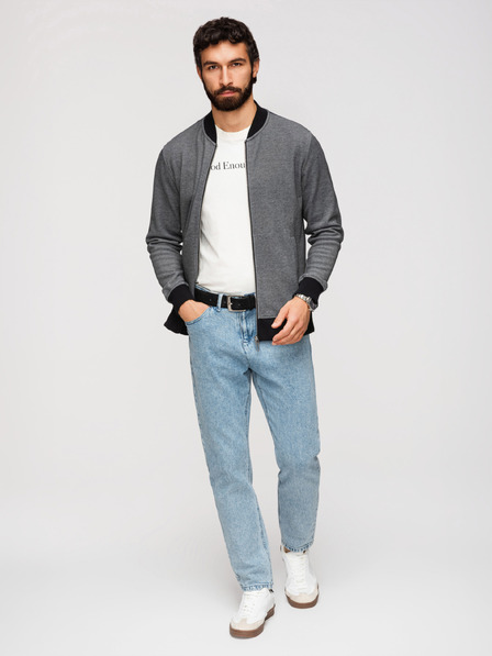 Ombre Clothing Muška pletena bomber jakna - crna