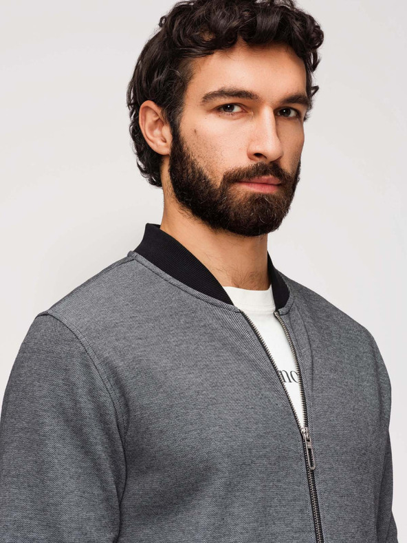 Ombre Clothing Muška pletena bomber jakna - crna