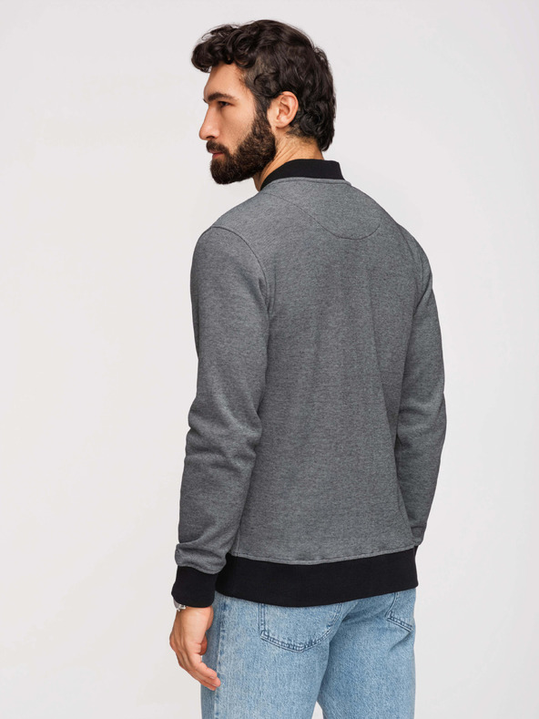Ombre Clothing Muška pletena bomber jakna - crna