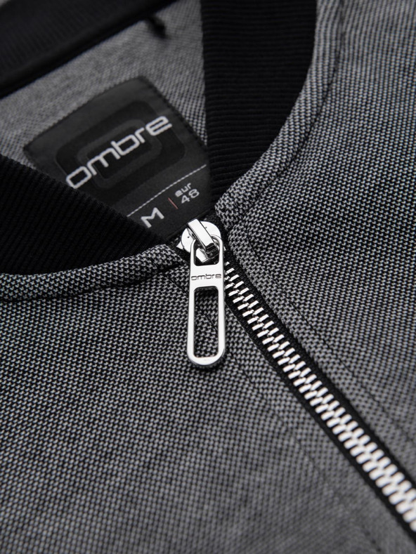Ombre Clothing Muška pletena bomber jakna - crna